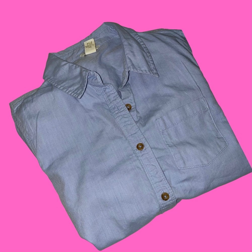 Denim Blue Button Down Top
